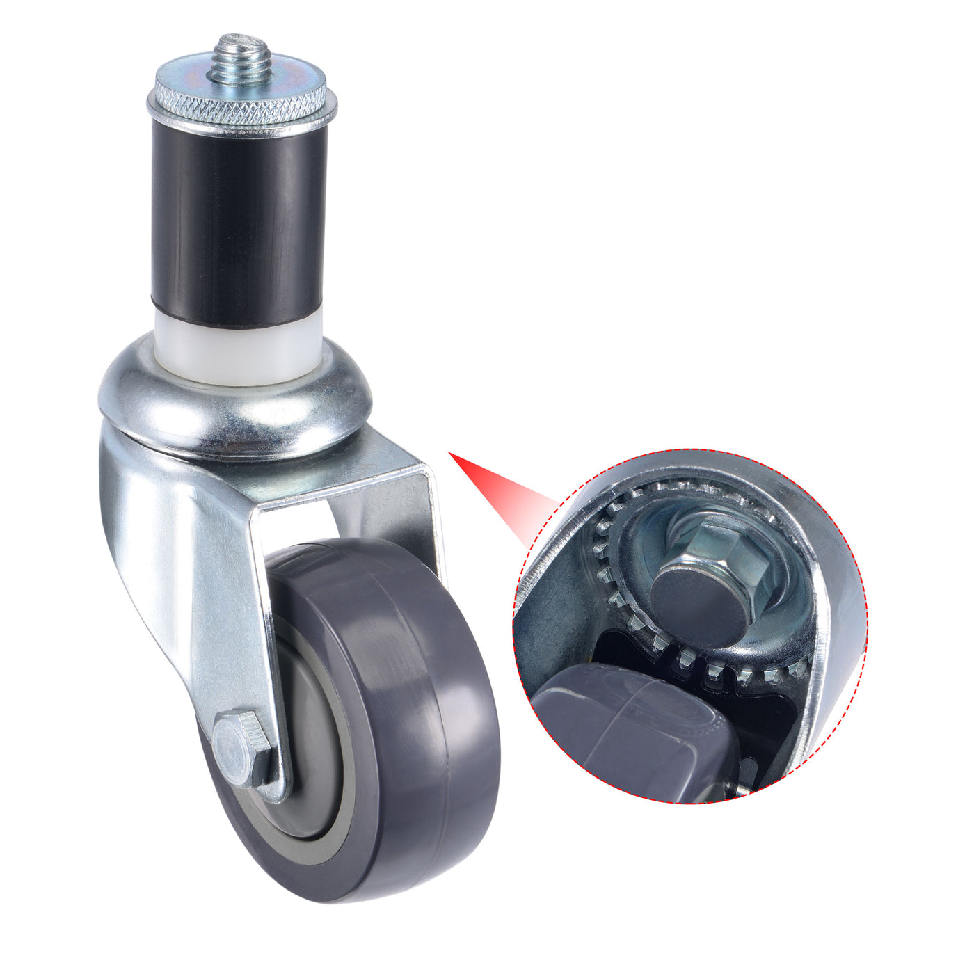 Harfington Swivel Expanding Stem Caster Diameter Load Capacity, for Kitchen Prep Tables, Rubber