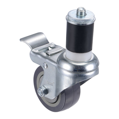 Harfington Swivel Expanding Stem Caster with Brake Load Capacity, for Kitchen Prep Tables, Rubber