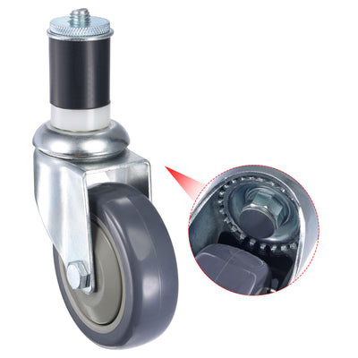 Harfington Swivel Expanding Stem Caster Diameter Load Capacity, for Kitchen Prep Tables, Rubber