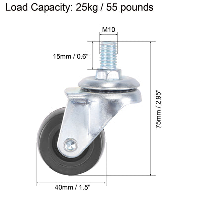 Harfington Swivel Stem Caster Capacity, for Workbench Trolley, PU