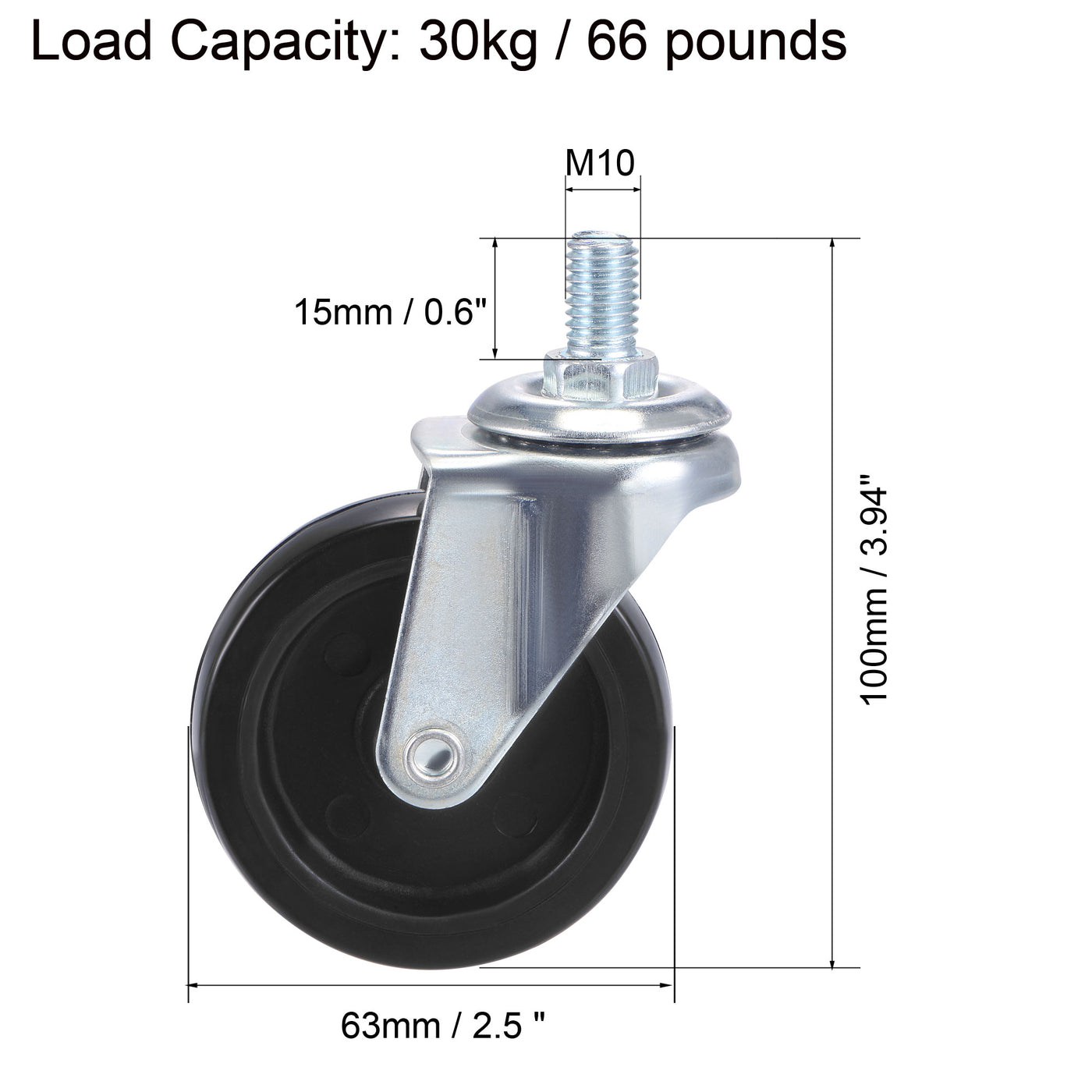 Harfington Swivel Stem Caster for Workbench Trolley, PU