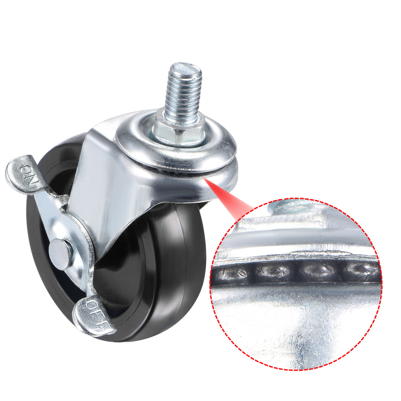 Harfington Swivel Stem Caster with Brake Load Capacity, for Workbench Trolley, PU