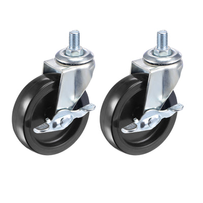 Harfington Swivel Stem Caster with Brake Diameter Load Capacity, for Workbench, PU