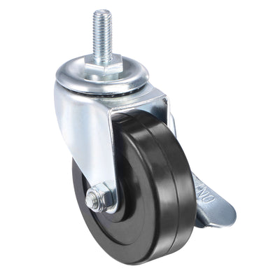 Harfington Swivel Stem Caster with Brake for Workbench Trolley, Rubber