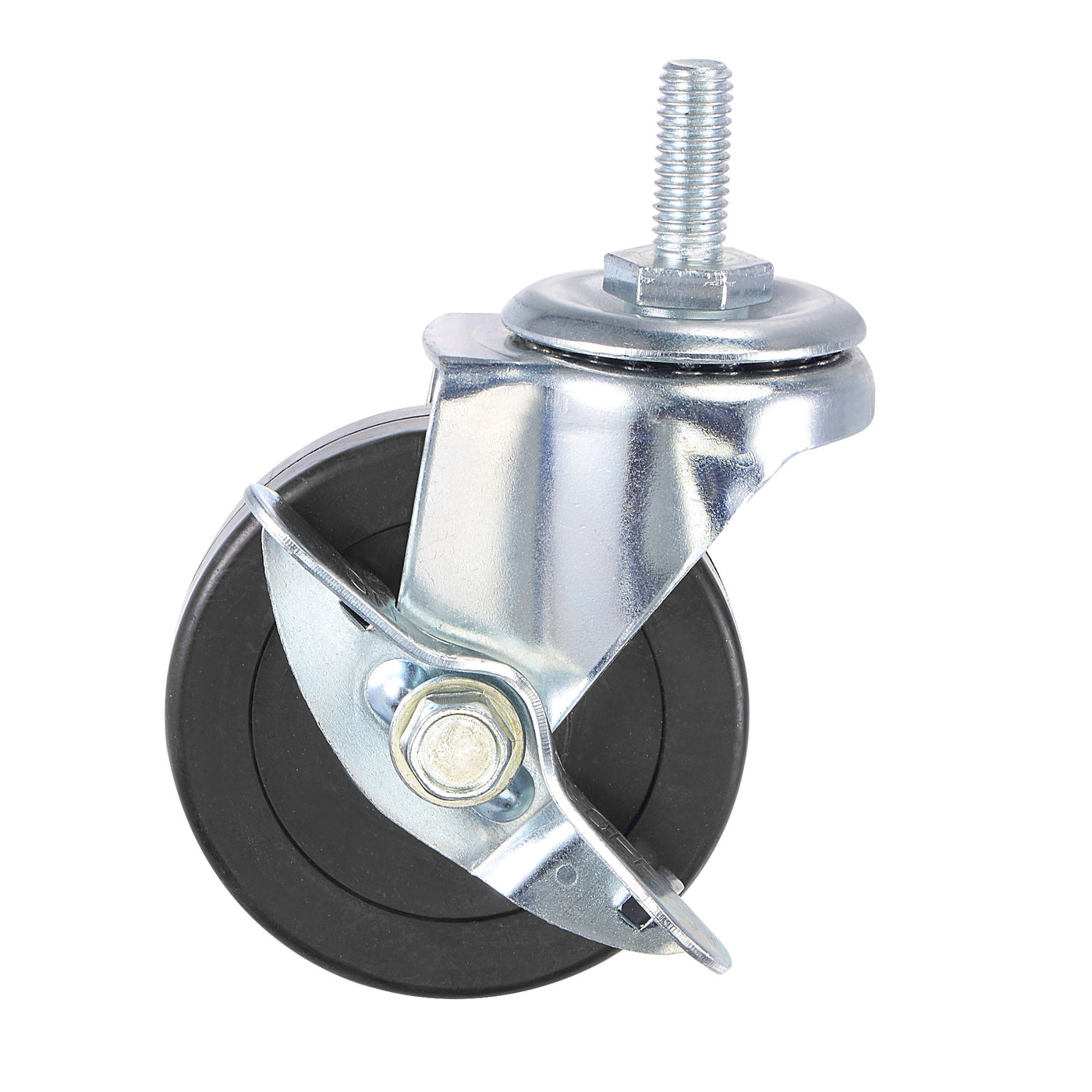 Harfington Swivel Stem Caster with Brake for Workbench Trolley, Rubber