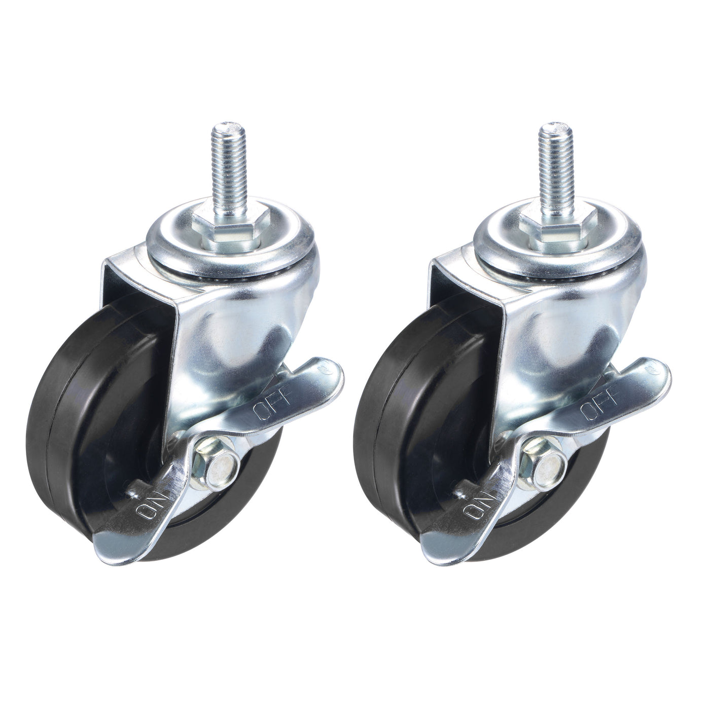 Harfington Swivel Stem Caster with Brake for Workbench Trolley, Rubber