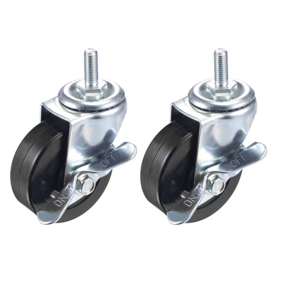 Harfington Swivel Stem Caster with Brake for Workbench Trolley, Rubber