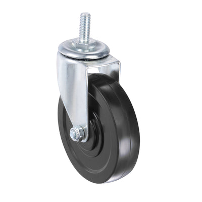 Harfington Swivel Stem Caster 4" Diameter 132Lbs Load Capacity, Rubber, Black