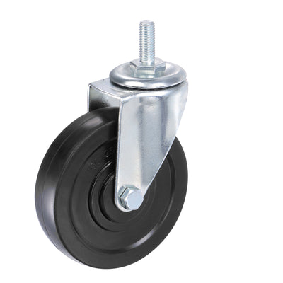 Harfington Swivel Stem Caster 4" Diameter 132Lbs Load Capacity, Rubber, Black