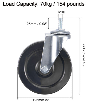 Harfington Swivel Stem Caster for Workbench Trolley, Rubber
