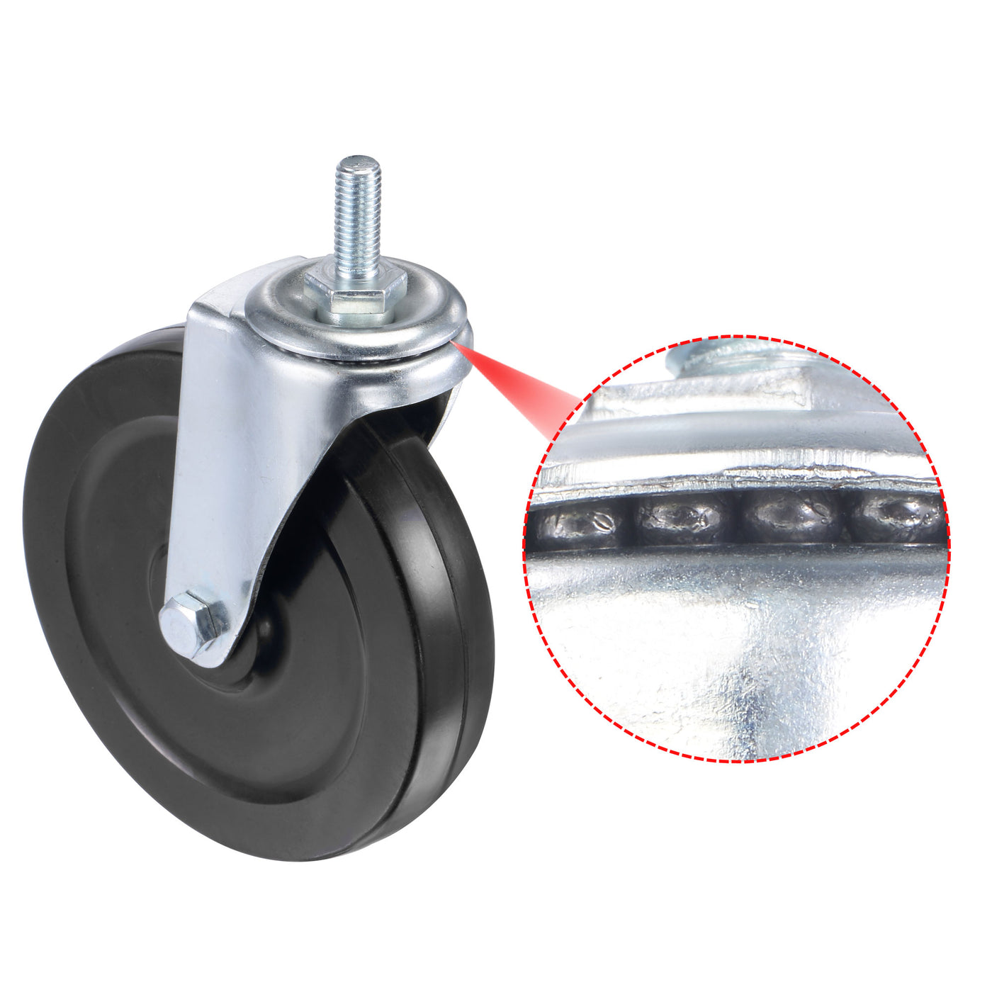 Harfington Swivel Stem Caster for Workbench Trolley, Rubber