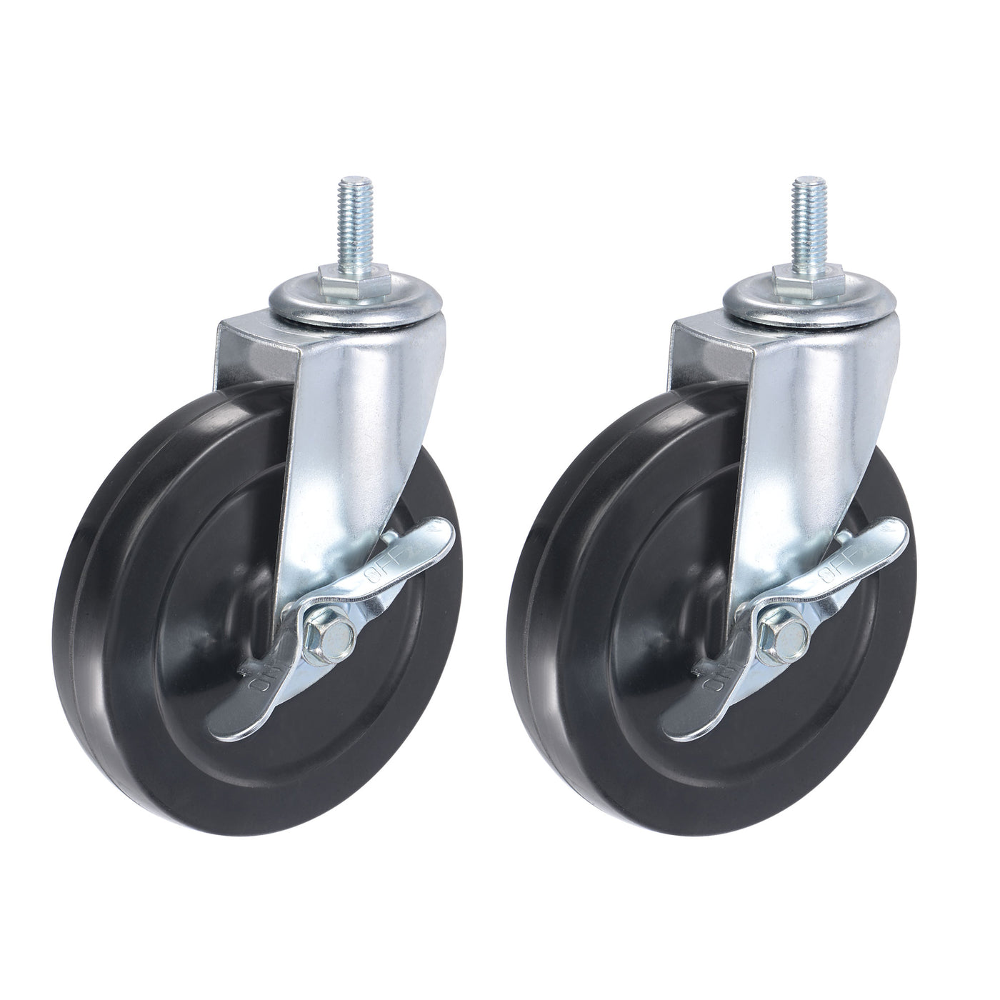 Harfington Swivel Stem Caster with Brake for Workbench Trolley, Rubber