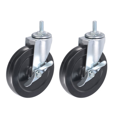 Harfington Swivel Stem Caster with Brake for Workbench Trolley, Rubber