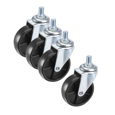 Harfington Swivel Stem Caster 2.5" Diameter 66Lbs Load Capacity, Nylon, Black, 4pcs