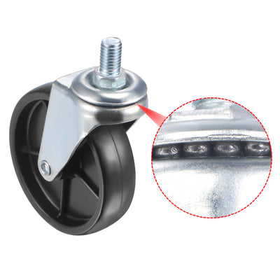 Harfington Swivel Stem Caster 3" Diameter 66Lbs Load Capacity, TPE, Black