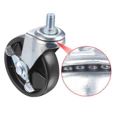 Harfington Swivel Stem Caster with Brake for Workbench Trolley, TPE