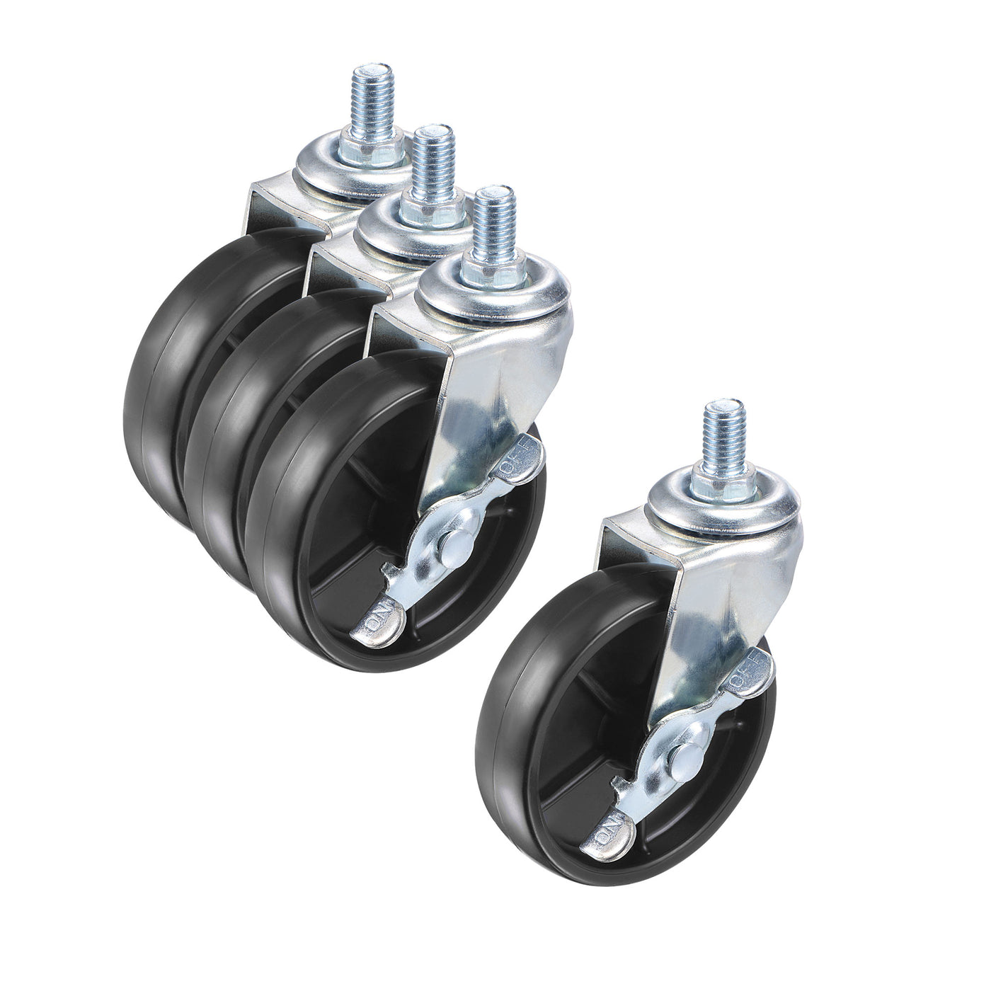 Harfington Swivel Stem Caster with Brake for Workbench Trolley, TPE