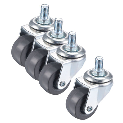 Harfington Swivel Stem Caster 1.5" Diameter 55Lbs Load Capacity, TPE, Gray, 4pcs