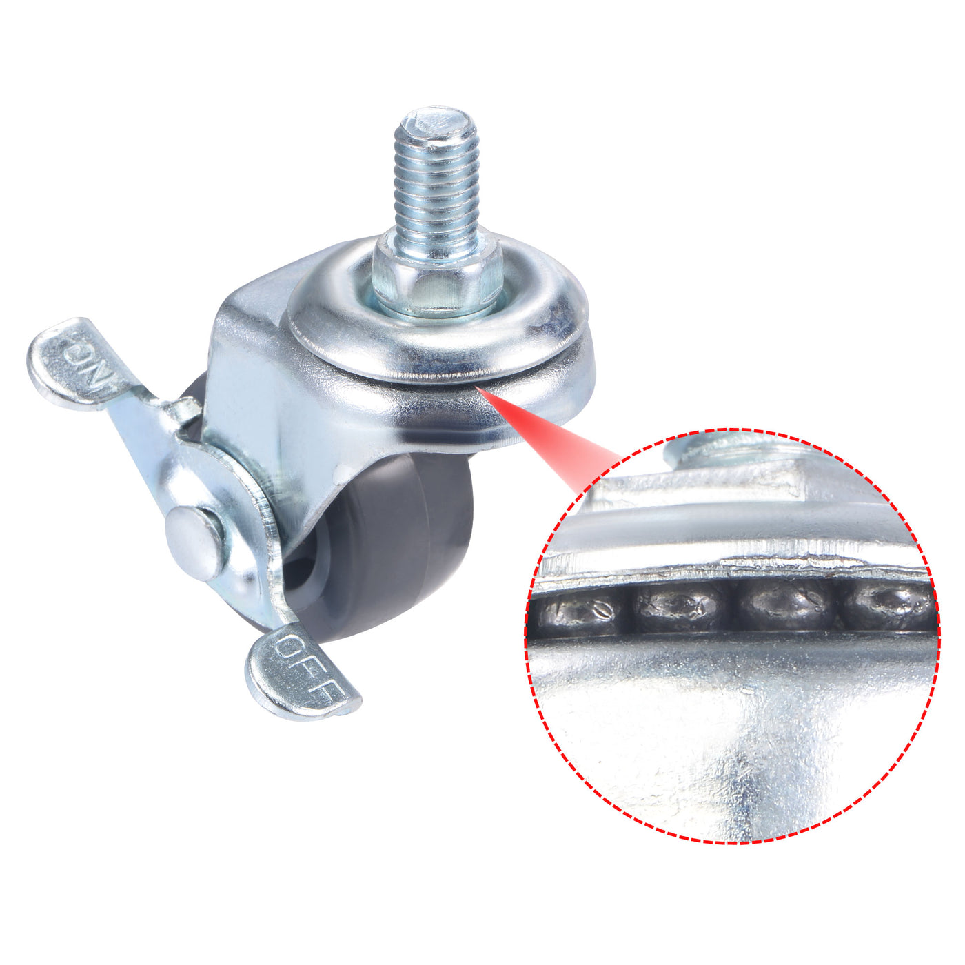 Harfington Swivel Stem Caster with Brake for Workbench, TPE