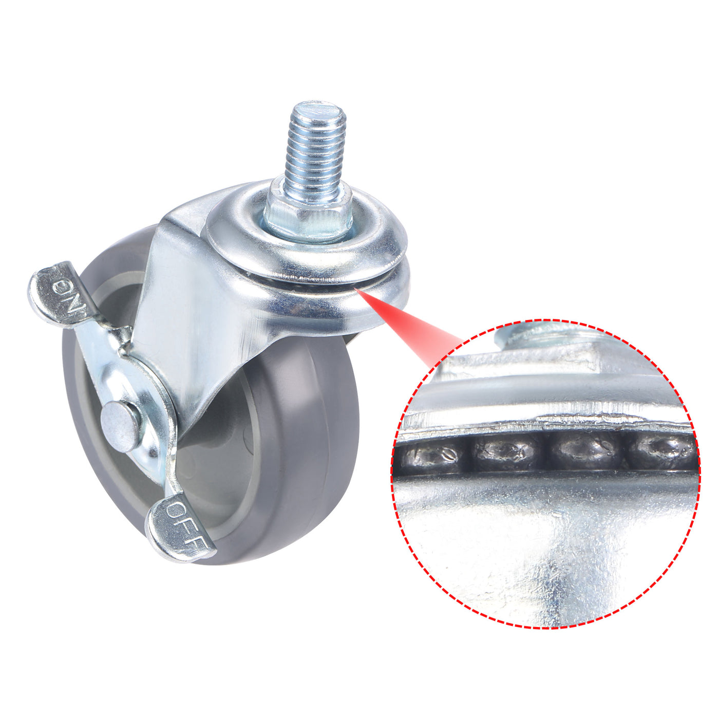 Harfington Swivel Stem Caster with Brake for Workbench, TPE