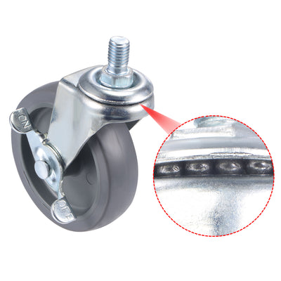 Harfington Swivel Stem Caster with Brake for Workbench, TPE