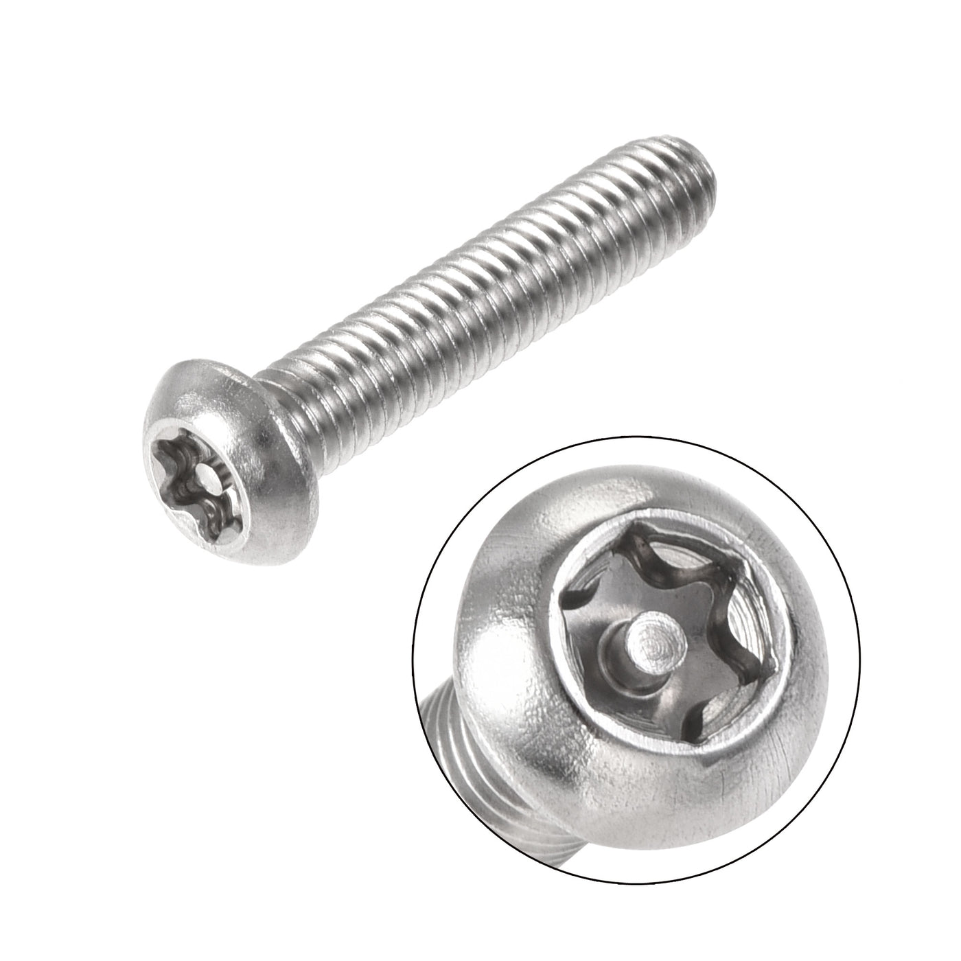 Harfington M6x30mm Torx Security Machine Screw, 20pcs Pan Head Screws Inside Column, with T30 L-Type Wrench, 304 Stainless Steel Fasteners Bolts