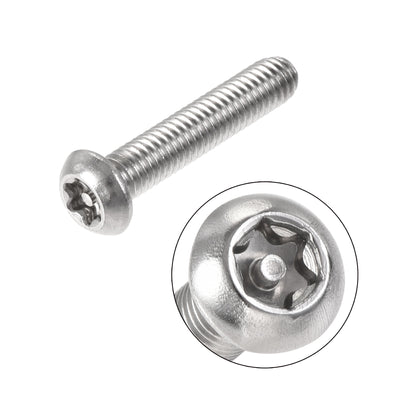 Harfington M6x30mm Torx Security Machine Screw, 20pcs Pan Head Screws Inside Column, with T30 L-Type Wrench, 304 Stainless Steel Fasteners Bolts