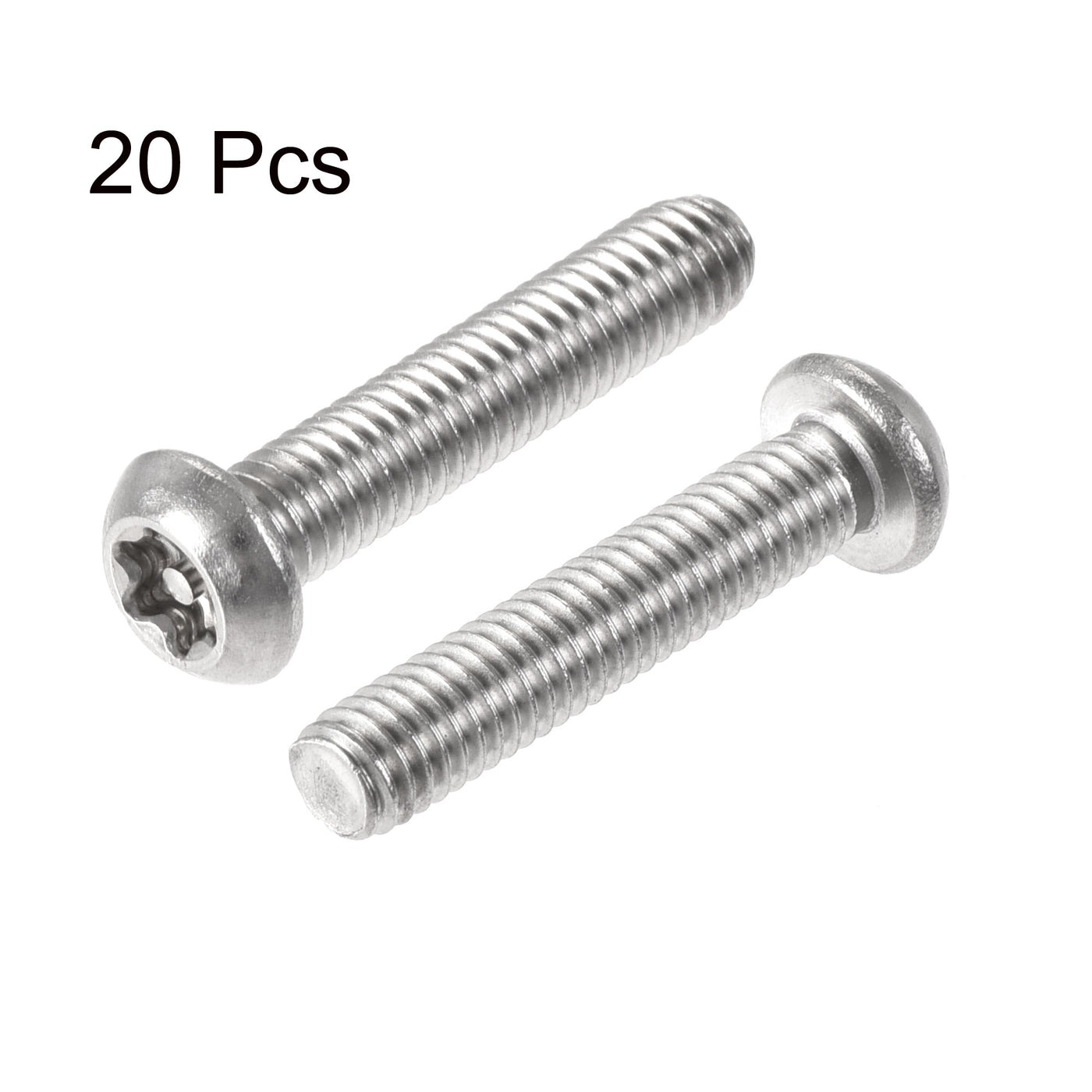 Harfington M6x30mm Torx Security Machine Screw, 20pcs Pan Head Screws Inside Column, with T30 L-Type Wrench, 304 Stainless Steel Fasteners Bolts