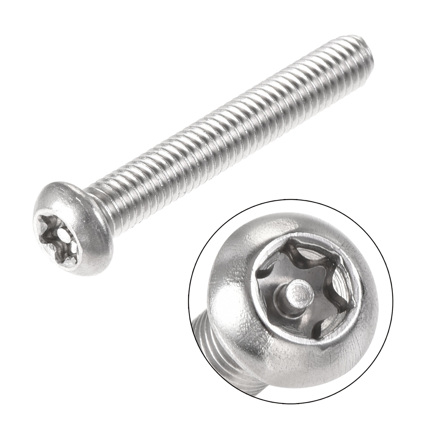 Harfington M6x40mm Torx Security Machine Screw, 20pcs Pan Head Screws Inside Column, with T30 L-Type Wrench, 304 Stainless Steel Fasteners Bolts