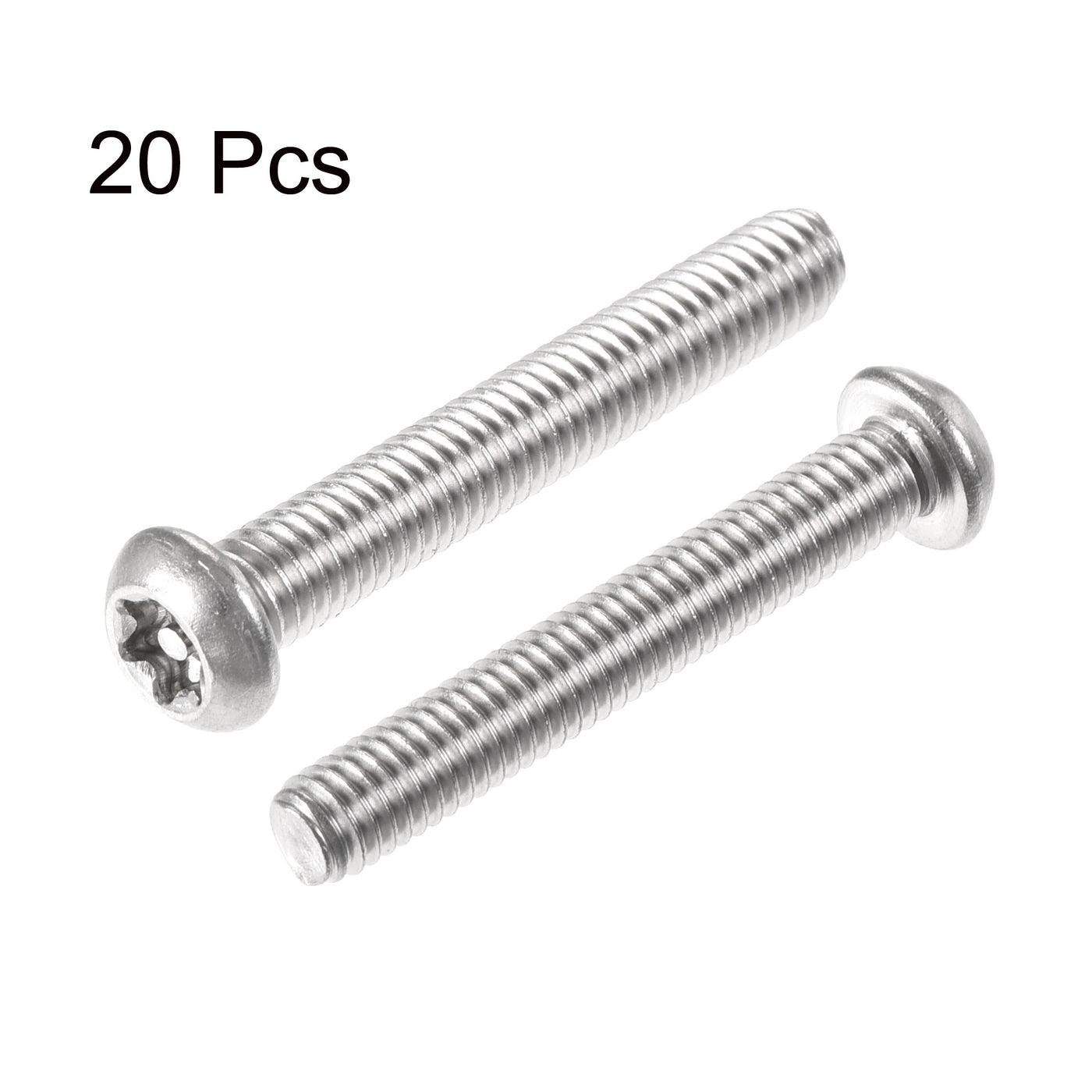 Harfington M6x40mm Torx Security Machine Screw, 20pcs Pan Head Screws Inside Column, with T30 L-Type Wrench, 304 Stainless Steel Fasteners Bolts