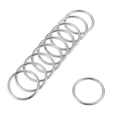 Harfington 15mm Metal O Rings Non-Welded for Straps Bags Belts DIY Silver Tone 20pcs