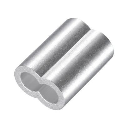 Harfington Wire Rope Aluminum Crimping Loop Sleeve Assortment Kit for 1.2/1.5/2/2.5/3/4/5/6mm Dia., Cable Crimp Double Hole Ferrule Clip Fittings 265in1 Set