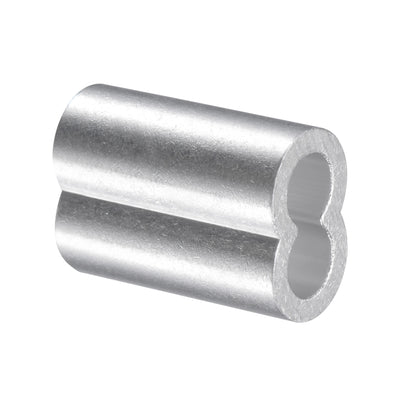 Harfington Wire Rope Aluminum Crimping Loop Sleeve Assortment Kit for 1.2/1.5/2/2.5/3/4/5/6mm Dia., Cable Crimp Double Hole Ferrule Clip Fittings 265in1 Set