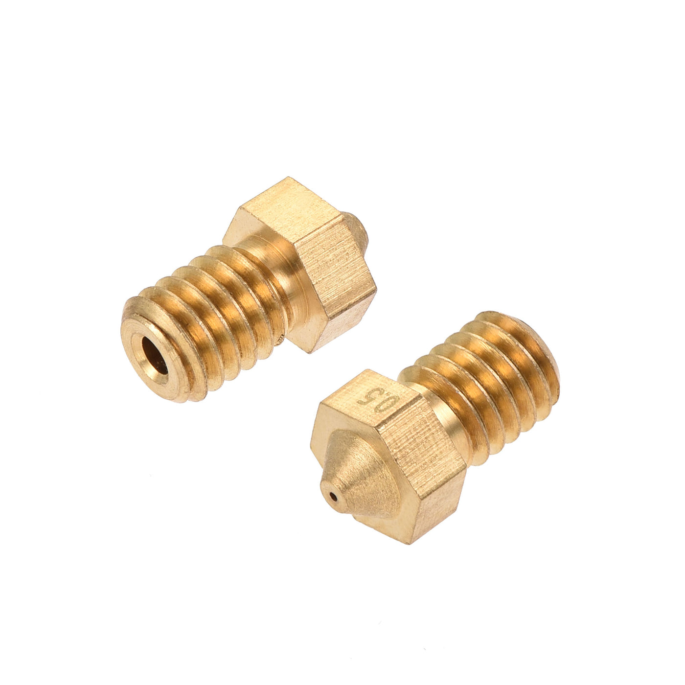 Harfington 0.5mm 3D Printer Nozzle, 20pcs M6 Thread for V5 V6 1.75mm Extruder Print, Brass