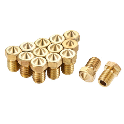 Harfington 0.3mm 3D Printer Nozzle, 14pcs M6 Thread for V5 V6 3mm Extruder Print, Brass
