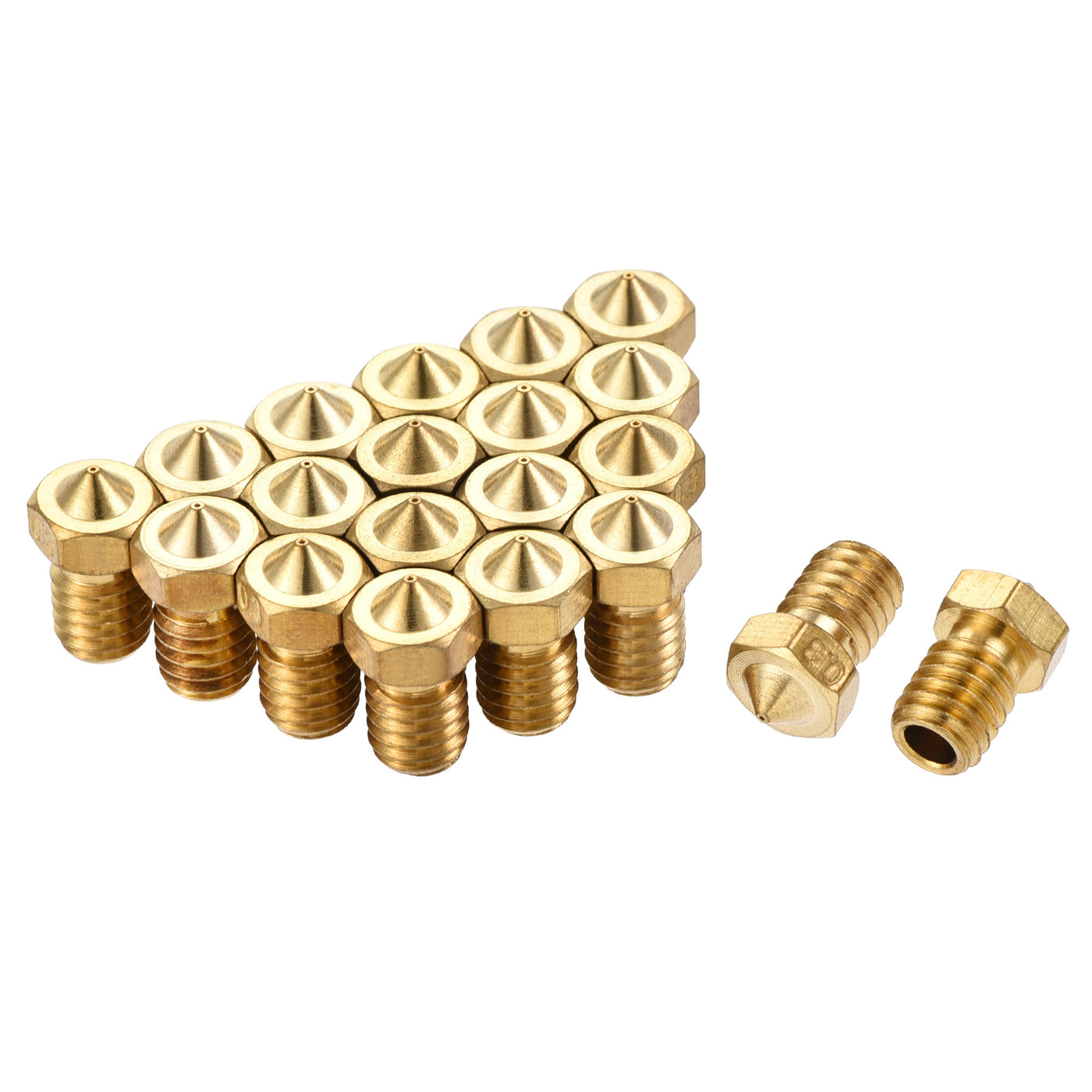 Harfington 0.3mm 3D Printer Nozzle, 20pcs M6 Thread for V5 V6 3mm Extruder Print, Brass
