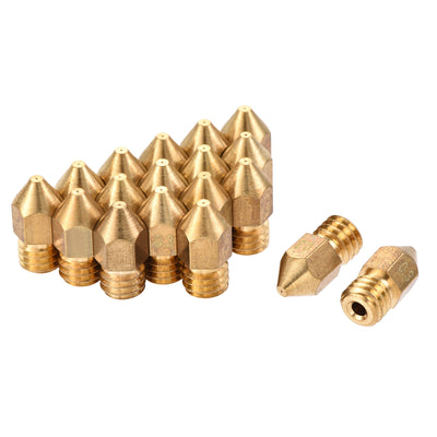 Harfington 0.3mm 3D Printer Nozzle, 18pcs M6 Thread for MK8 1.75mm Extruder Print, Brass