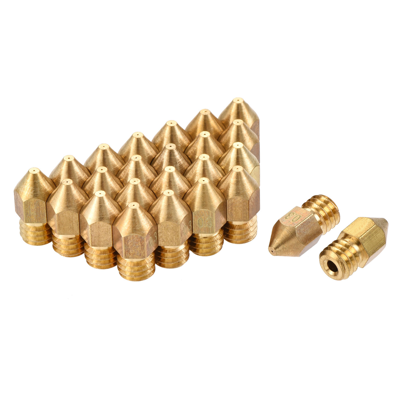 Harfington 0.3mm 3D Printer Nozzle, 24pcs M6 Thread for MK8 1.75mm Extruder Print, Brass