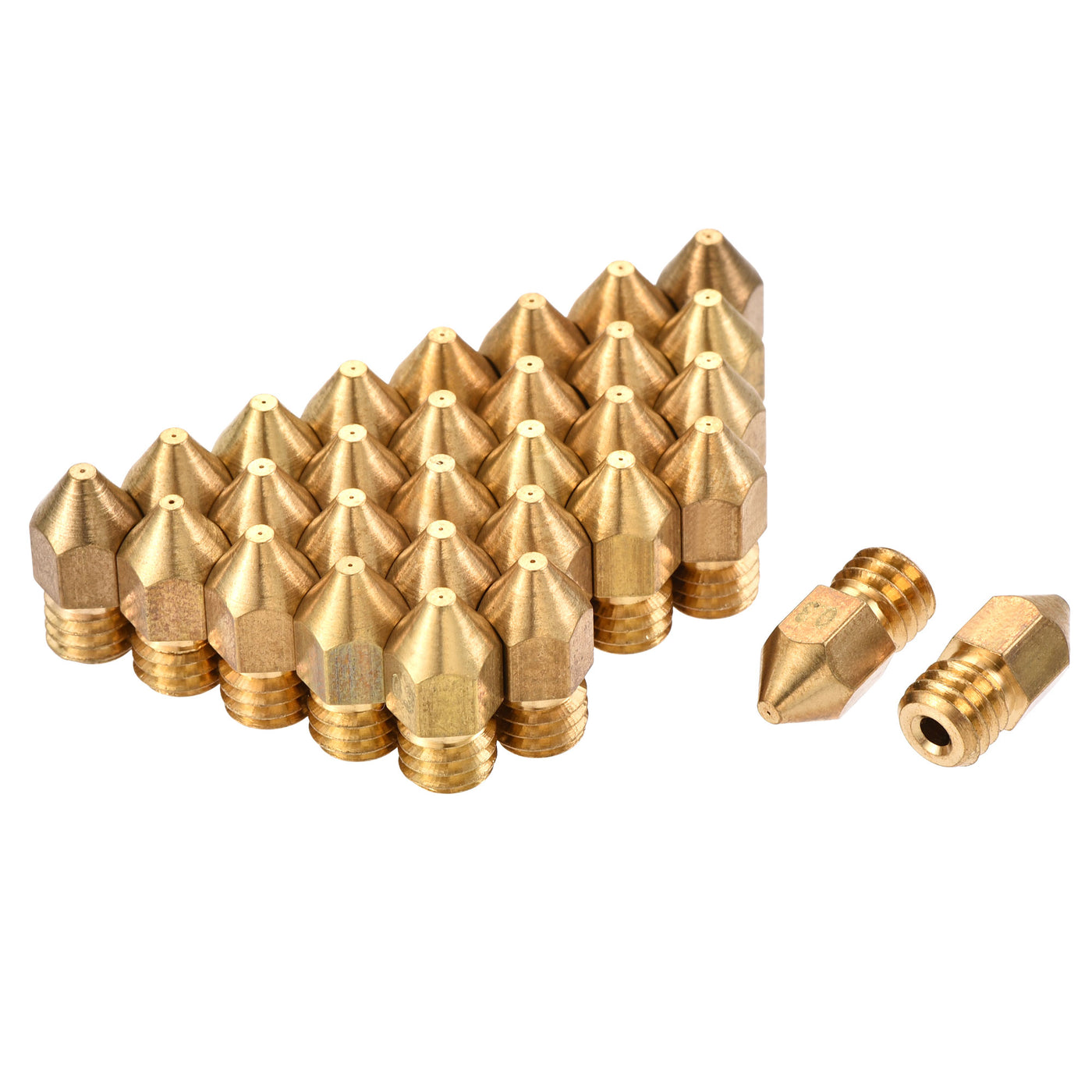 Harfington 0.3mm 3D Printer Nozzle, 30pcs M6 Thread for MK8 1.75mm Extruder Print, Brass