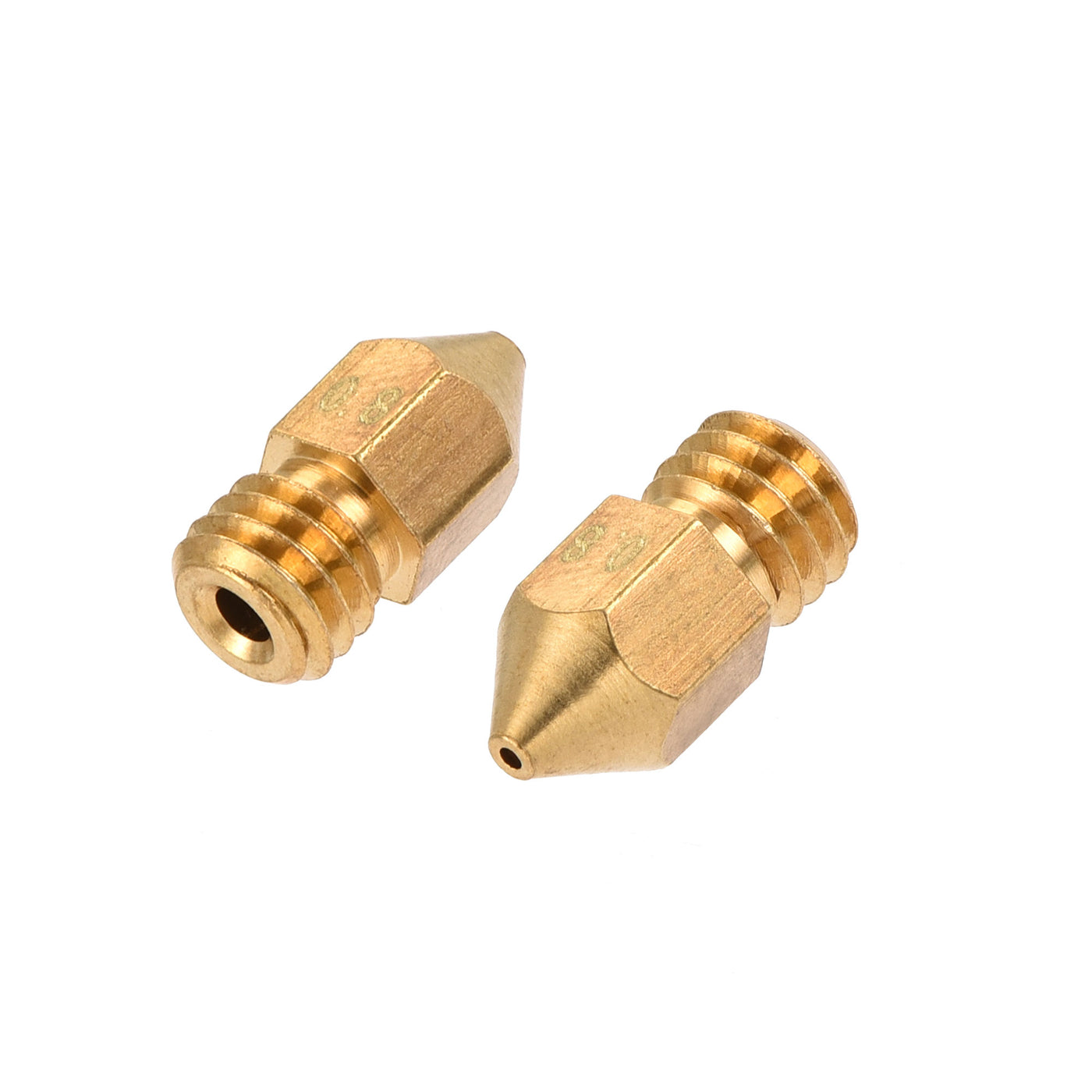 Harfington 0.8mm 3D Printer Nozzle, 24pcs M6 Thread for MK8 1.75mm Extruder Print, Brass