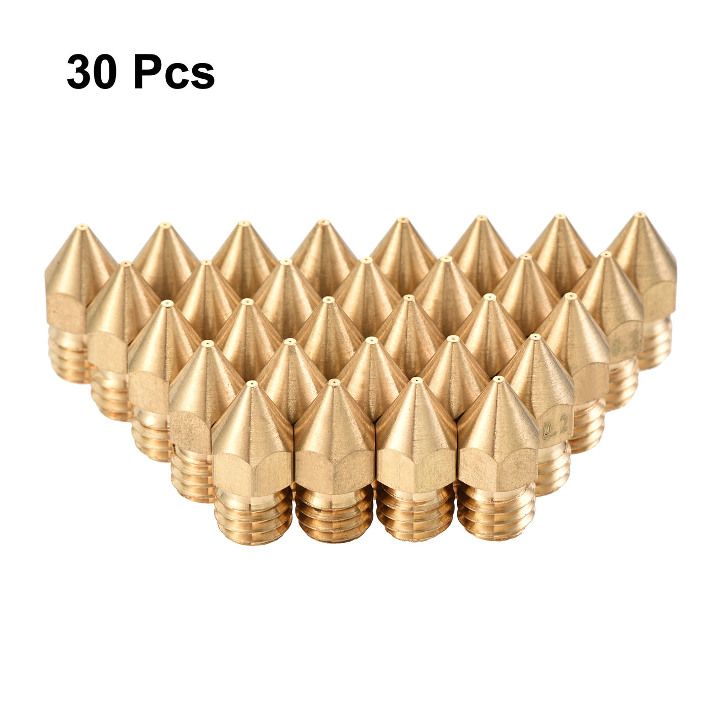 Harfington 0.2mm 3D Printer Nozzle, 30pcs M6 Thread for MK8 3mm Extruder Print, Brass