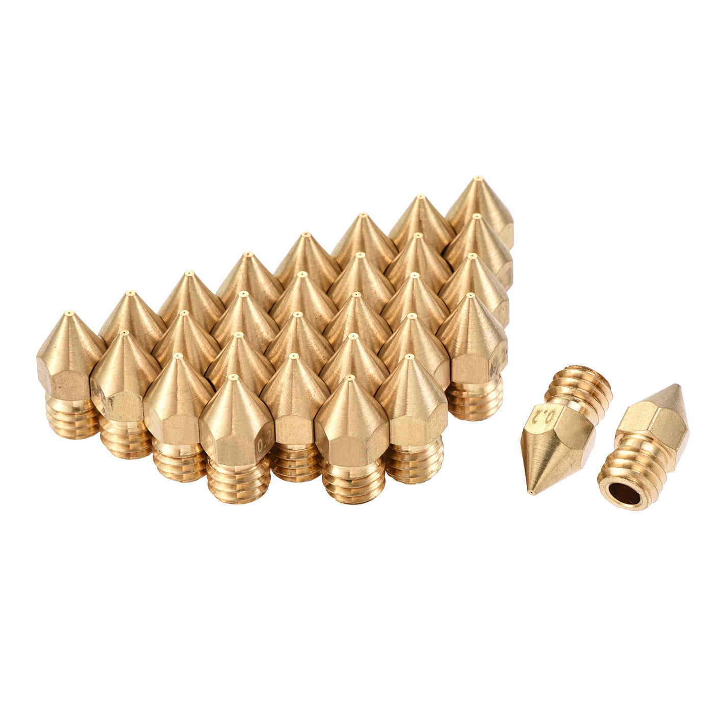 Harfington 0.2mm 3D Printer Nozzle, 30pcs M6 Thread for MK8 3mm Extruder Print, Brass