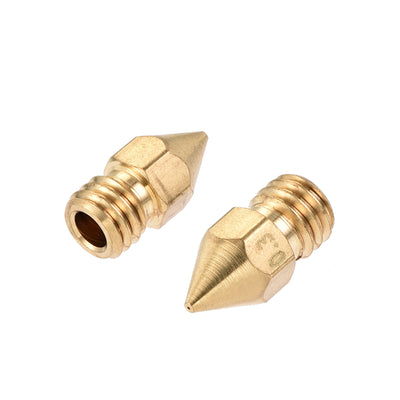Harfington 0.3mm 3D Printer Nozzle, 24pcs M6 Thread for MK8 3mm Extruder Print, Brass