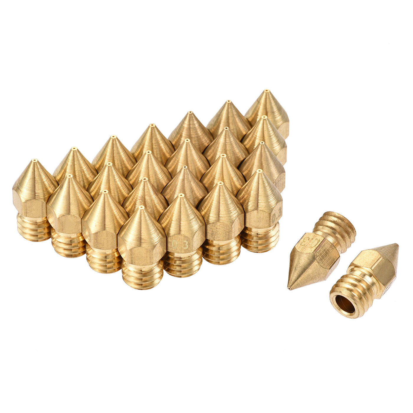 Harfington 0.3mm 3D Printer Nozzle, 24pcs M6 Thread for MK8 3mm Extruder Print, Brass