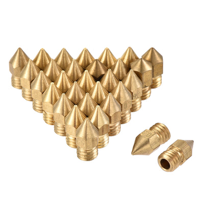 Harfington 0.3mm 3D Printer Nozzle, 30pcs M6 Thread for MK8 3mm Extruder Print, Brass