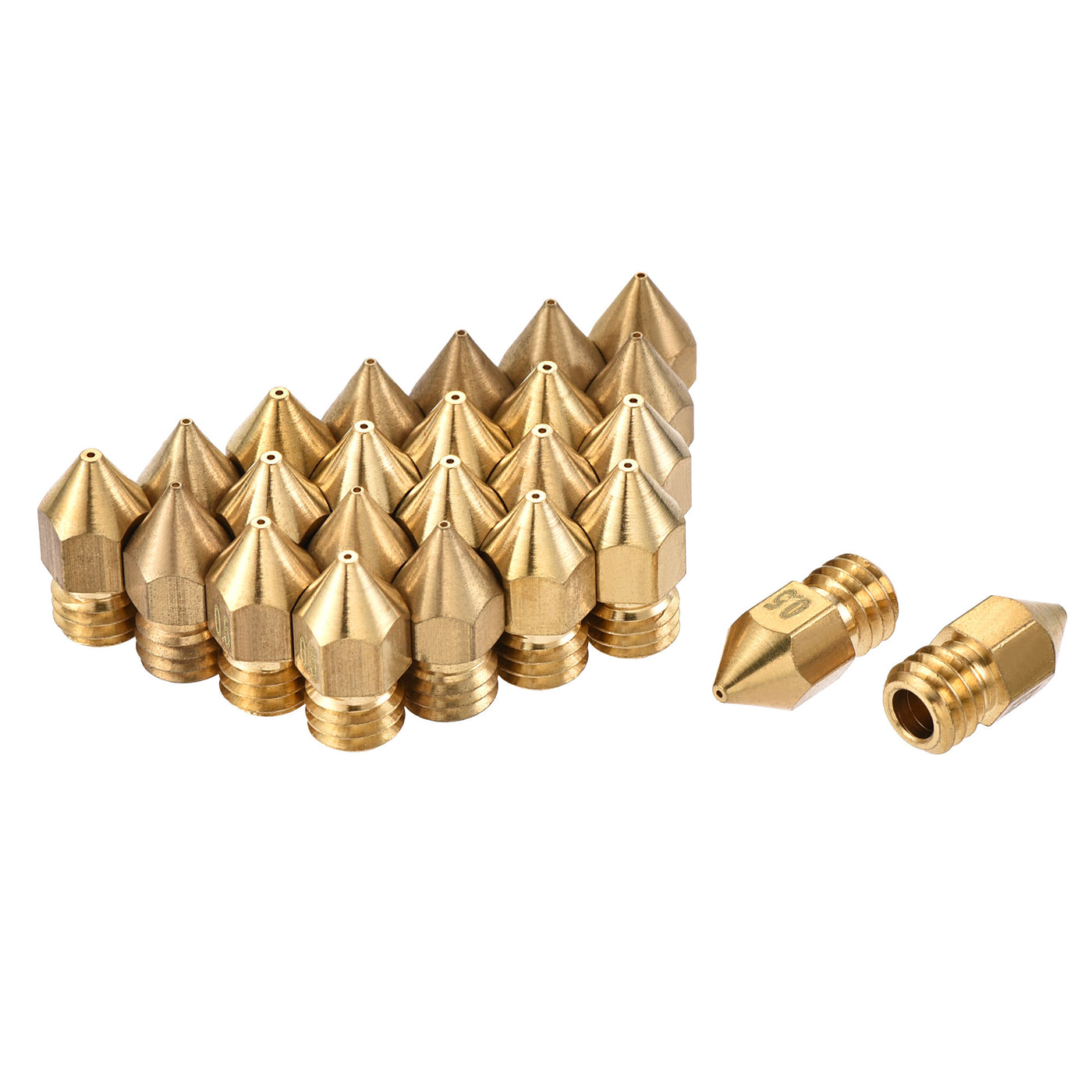Harfington 0.5mm 3D Printer Nozzle, 24pcs M6 Thread for MK8 3mm Extruder Print, Brass