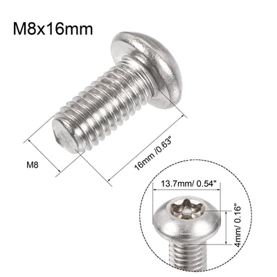Harfington Torx Security Machine Screw, Pan Head Inside Column