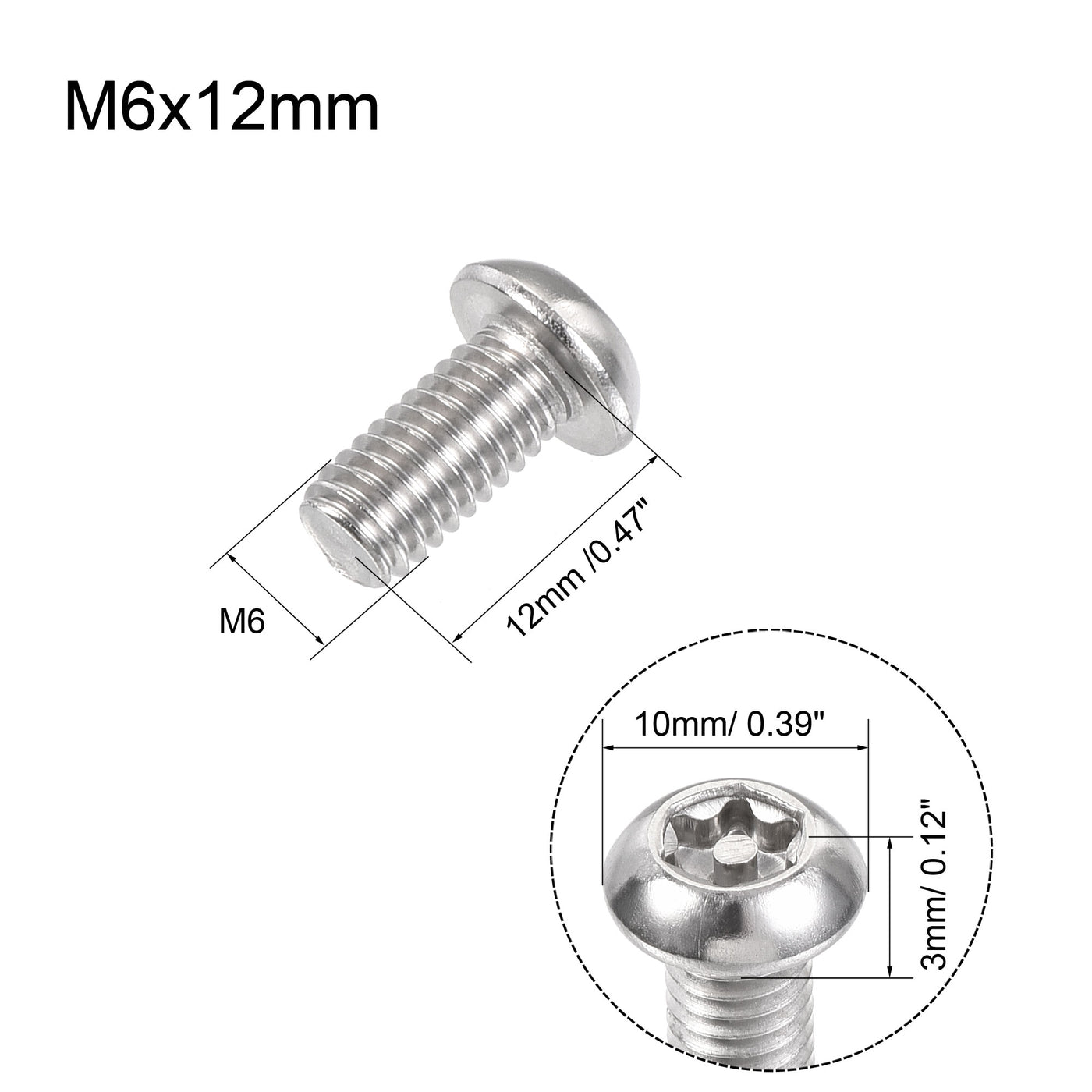 Harfington Torx Security Machine Screw Pan Head Screws Inside Column