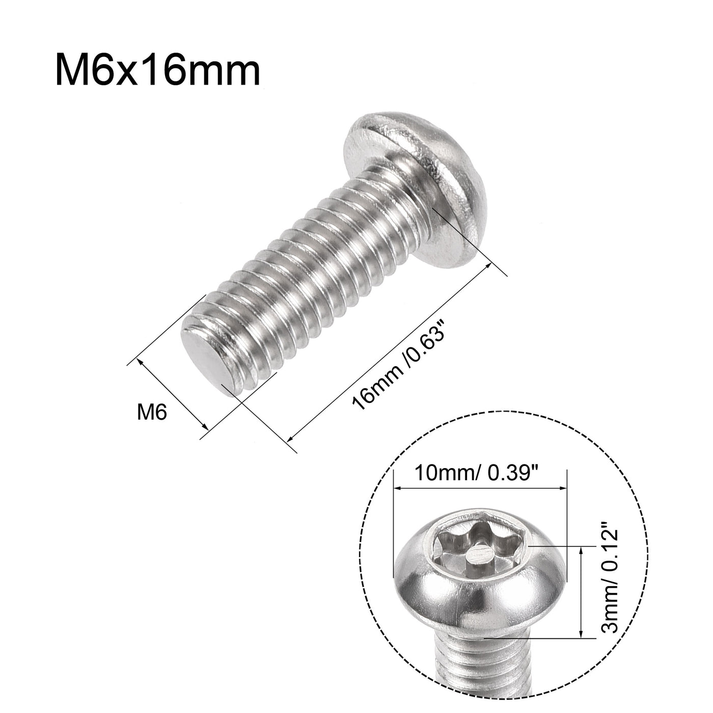 Harfington Torx Security Machine Screw Pan Head Screws Inside Column