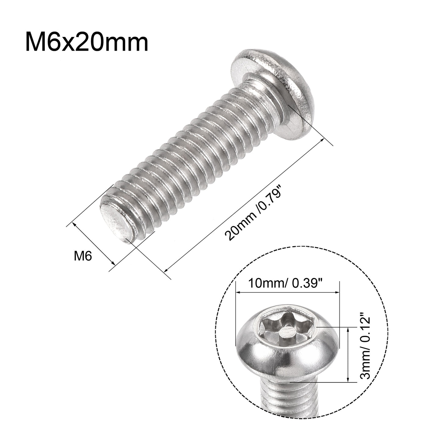 Harfington Torx Security Machine Screw, Pan Head Screws Inside Column